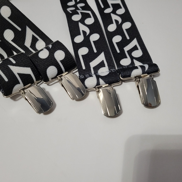 Men's Bold Musical Notes 48" Long 1.5" Adjustable Suspenders Made in USA - Picture 6 of 7
